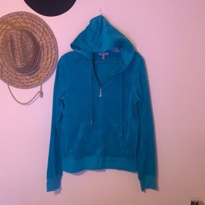 Y2K Juicy Couture velour deep teal/turquoise XL
